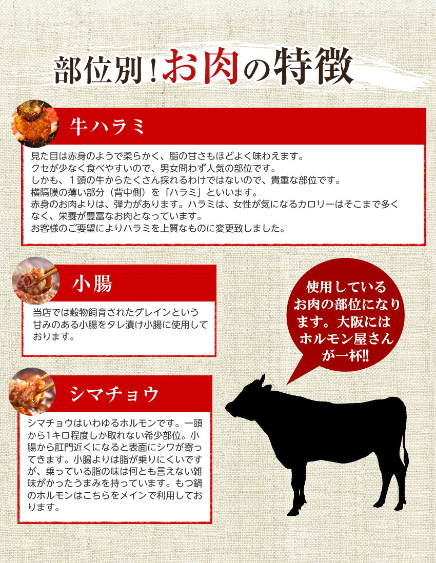 BBQに人気の焼肉セット合計2キロ！タレ漬け牛ハラミ1kg+タレ付けショウチョウ500g＋タレ漬けシマチョウ500ｇ